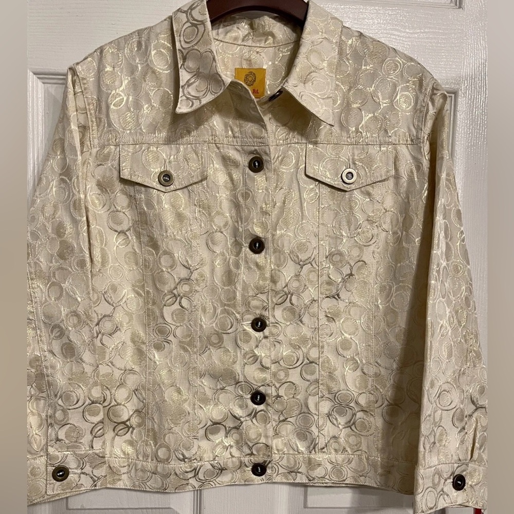 Ruby Rd. Elegant Cream Embroidered Circle Pattern… - image 5